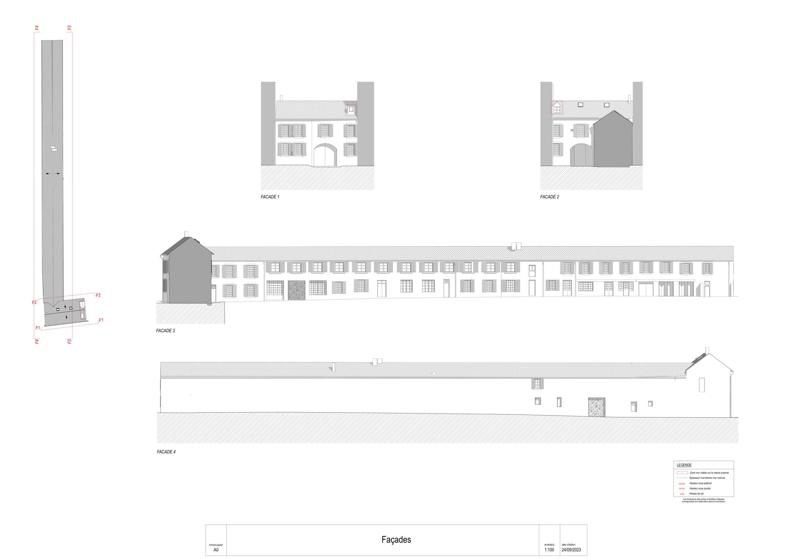 Plans facades du couvent